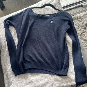 Abercrombie & Fitch off the shoulder navy sweater